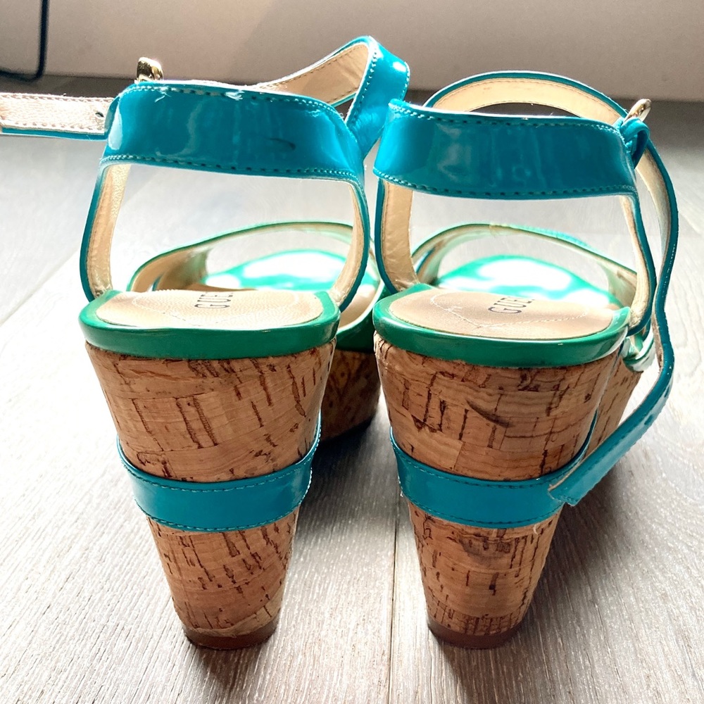 Guess Two-Color Platform Wedge Sandals With Ankle… - image 5